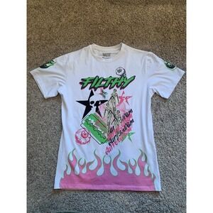 Bleecker & Mercer Graphic Shirt Mens Medium White Short Sleeve Filthy Surrealism